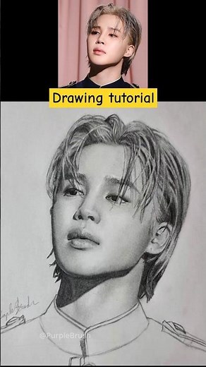 BTS Jimin drawing tutorial #stepbystep #jimin #sketch #howtodraw