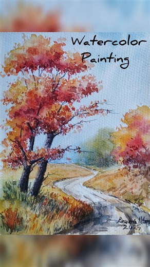 55K views · 866 reactions | Colorful Autumn | Landscape Watercolor on paper #watercolor #painting #colorfulautumn | Colorful Creations Gallery | Facebook