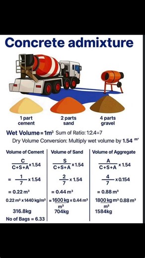 Concrete Admixture 🤗 1m3 Simple calculation #civilengineering #quantity #civilengineer #knowledge