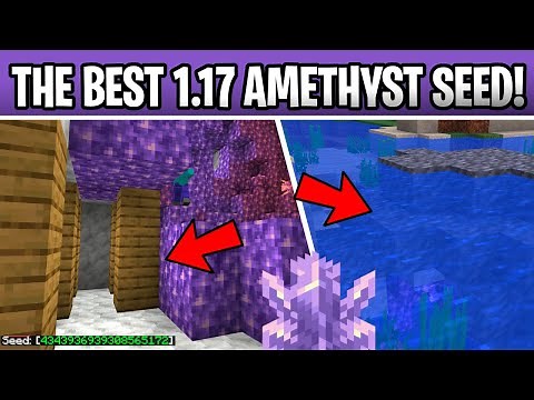 Minecraft 1.17 BEST AMETHYST GEODES! Amazing Caves And Cliffs Seed! (Mineshaft, Ocean Monument)