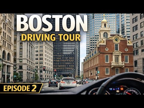 Boston Downtown Driving Tour (Episode 2) | ASMR City Drive | 4K UHD
