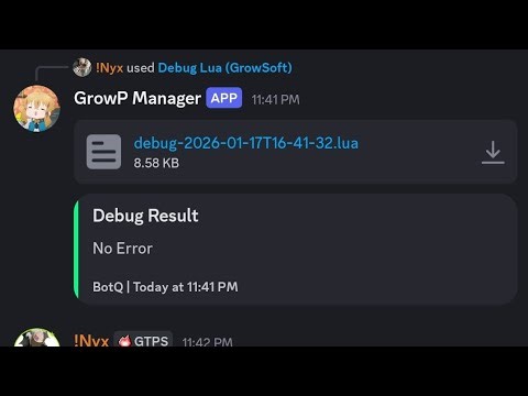 Growsoft Debug Script