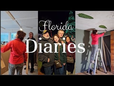 EP 26: Trying new ceiling ideas | Coffered Beadboard Ceiling | Imprinting plaster & Thanksgiving!