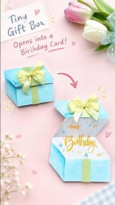 ⭐ DIY Birthday Card 🎁 | Tiny Gift Box That Opens into a Card | 手作りバースデーカード