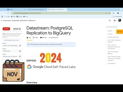 [2024] Datastream: PostgreSQL Replication to BigQuery | #qwiklabs | #GSP1052 | [With Explanation🗣️]