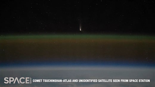 51K views · 1.3K reactions | NASA astronaut Matthew Dominick captured Comet Tsuchinshan-ATLAS and what appears to be an unidentified satellite in this time-lapse from the International Space Station. Read more https://www.space.com/comet-tsuchinshan-atlas-matthew-dominick-iss-photo Credit: Space.com | NASA/Matthew Dominick | edited by Steve Spaleta | Space.com | Facebook