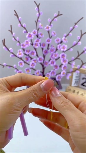 How to make small cherry blossoms using a twisty rod #diy