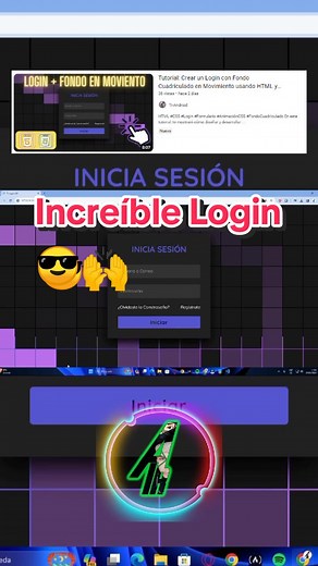 Crear un Login con Fondo Cuadriculado en Movimiento usando HTML y CSS | Background:Hover
