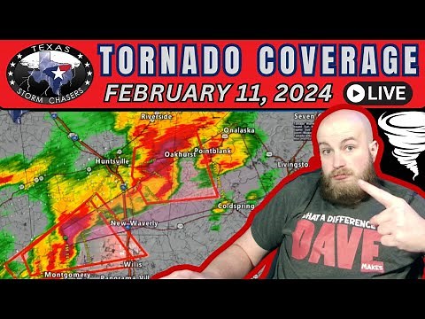 February 11, 2024 LIVE Texas Tornado Coverage (Huntsville/Onalaska)
