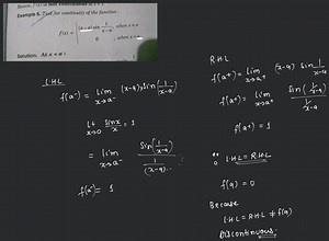 Example 6. Test for continuity of the function :... | Filo