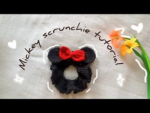 Crochet Mickey Mouse Scrunchie Tutorial 🖤✨ | Cute & Easy DIY! And Beginner Friendly
