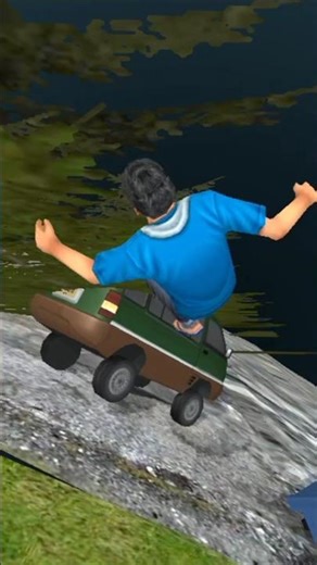 bayu mendorong mobil angkot ke laut