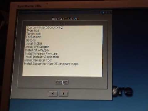 Installing Tiny Core Linux on a USB pendrive