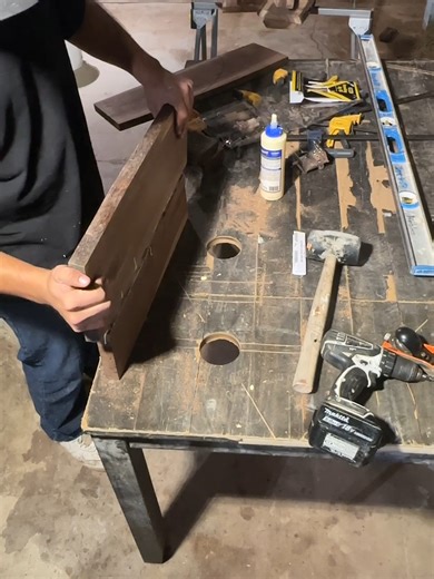 I’m joining three walnut boards together to build a solid table top using dowels and wood glue for a strong, clean glue-up. I carefully lined up the dowel holes to keep everything aligned, applied glue to the edges and dowels, and clamped it tight to create a seamless panel. Walnut is too beautiful to rush, so taking the time to get proper alignment and even clamping pressure makes all the difference. There’s nothing better than watching three separate boards turn into one solid slab. Next step: