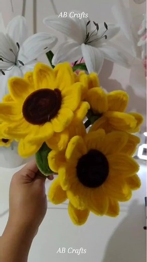 Fuzzy Wire Sunflower Tutorial - DIY Handcrafts | AB Crafts