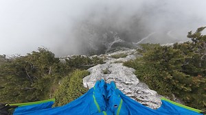 Man jumps into clouds and disappears above the town