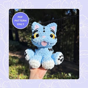 Blue Derpy Tiger Crochet Pattern - Kitty Cat Amigurumi Plushie Digital Download - Intermediate - Etsy