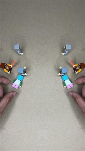 Lego Characters Circle | Symmetry Effect #minecraft #gaming #memes #minecraftmemes #herobrine #lego