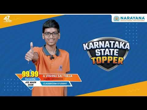 A. Vishnu Sai Theja Secures 99.99 Percentile in JEE Main 2026 | Karnataka State Topper