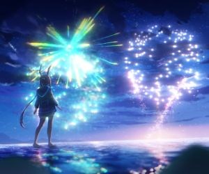 Fireworks By The Beach Live Wallpaper