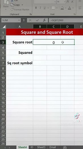 Excel tip how to do square root