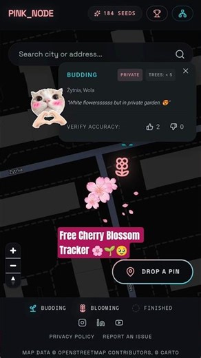I developed free Cherry Blossom Tracker #ai #coding #software