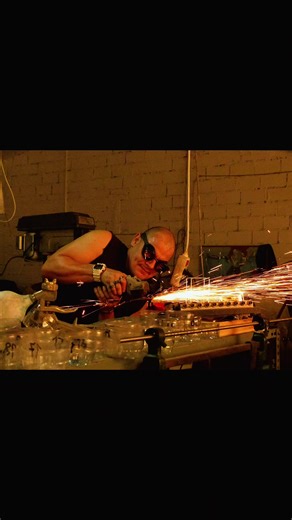 Sparks flying as custom titanium jewellery comes to life — forged in fire, finished by hand by Redroy. Etsy shop in #TitaniumJewellery #HandmadeJewellery #etsyshop #DesignedAndMade