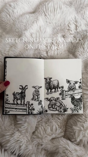 Farms getting busy 🐷#sketchbook #drawingideas #pendrawing #sketchbookideas #animaldrawing