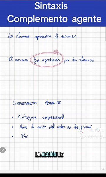 Nuevo vídeo de análisis sintáctico, explico el complemento agente, espero que os ayude a entenderlo. Un saludo. #complementoagente #lengua #ESO #bachillerato