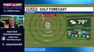 3.3K views | The golf forecast is looking fair for Thursday. Highs are warm, we see a brief shower or two in the late afternoon/evening. Winds are gusting up to 20 to 30mph. | WIS TV | Facebook
