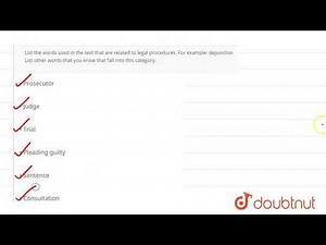 List the words used in the text that are related to legal procedures. For example: deposition Li...