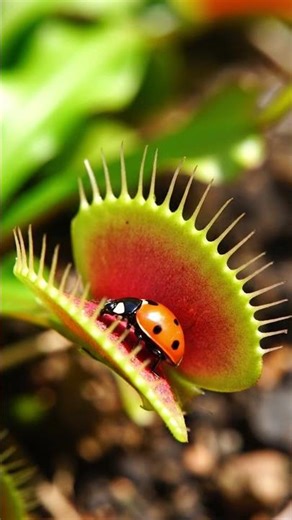 Ladybug or Spider have Catched by Venus Flytrap #insects #shorts