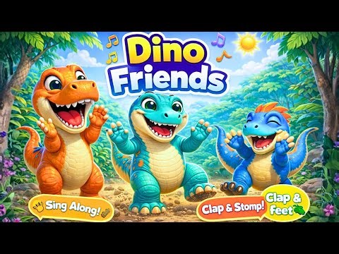 Dino Friends 🦖 | Fun Dinosaur Song for Kids | Sing Along, Clap & Stomp!