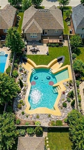 This Turns Into a Pikachu Pool ⚡ #construction #oddlysatisfying #poolbuild