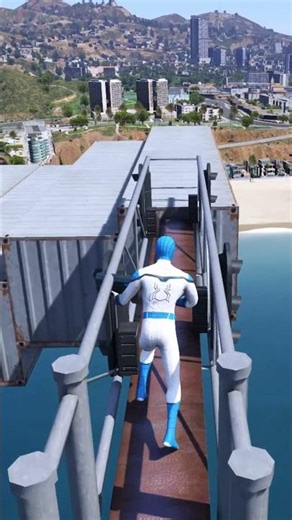 GTA 5 Ocean Crash Fury | Spider-Man Brutal Jump Fail #shorts