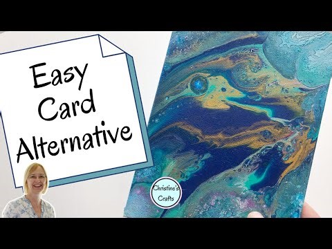 Super Easy, Inexpensive, Acrylic Paint Pour Greeting card Alternatives