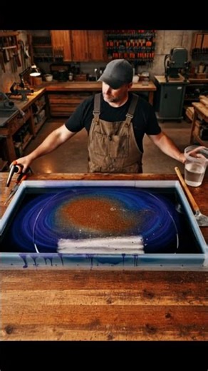 Galaxy Epoxy Resin Table Tutorial – So Satisfying #resinart #satisfying #diy