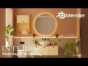 Blender3D Modern Washroom Design Tutorial: Learn 3DModeling, Texturing, and Rendering for Beginners