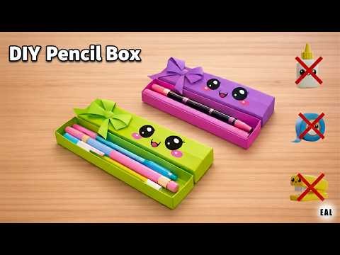 DIY Easy Origami Pencil Box ✏️ | No Glue, No Scissors | Cute Paper Organizer for Kids #shorts