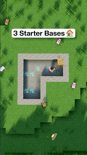 Minecraft 3 Easy Starter Bases🏠 #minecraft