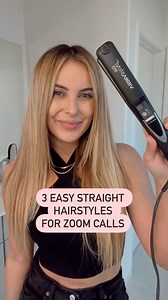 breanna cohoon | 3 easy straight hairstyles for zoom calls using my @vibrastrait pro 1in flat iron available on Amazon 🖤 @beautopiahair . . . .... | Instagram