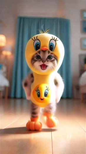 Cats Dancing: Adorable Tweety Bird Inspired Moves