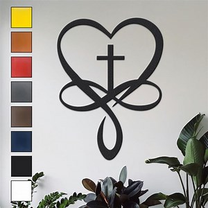 Heart Cross Infinity Metal Sign, Religious Decorations, Unique Sign, Christian Gift, Vintage Decor, Religious Lord Cross Infinity Heart - Etsy