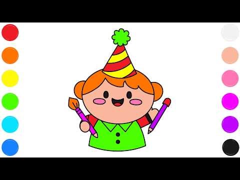 🎉 Birthday Party Coloring Page for Kids | Fun Cute Celebration Art