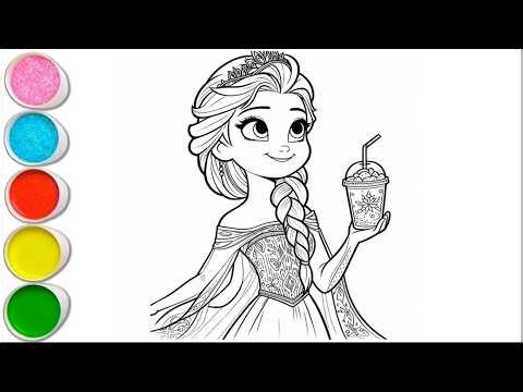 Beautiful Elsa Drawing for Kids, Painting & Coloring for Kids let's Draw Together