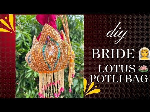 How to make lotus 🪷potli bag| step by step full tutorial video| #lotusbagdesign #potlibag # handmade