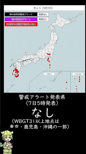 熱中症警戒アラート9 7（7日5時発表）