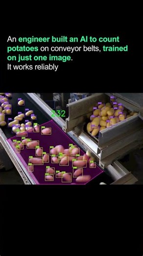 Engineer built real-time AI potato Counter System from one image. No dataset.