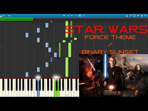 STAR WARS - FORCE THEME / BINARY SUNSET (BEST MIDI) [PIANO TUTORIAL] (SYNTHESIA) cover by Pianolivo