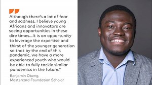 66 reactions | Benjamin Obeng, a Mastercard Foundation Scholar from Ghana, had planned to launch 3Dinkra, a 3D printing business, in Accra in May, but when need for personal protective equipment for frontline medical workers arose, he shifted his business to fight the spread of COVID-19. Learn more: https://bit.ly/3cBnaqK | Mastercard Foundation | Facebook